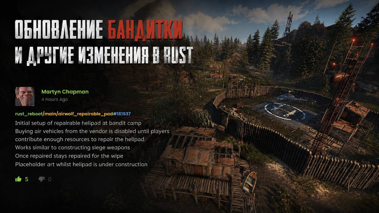 Новости из разработки игры Rust